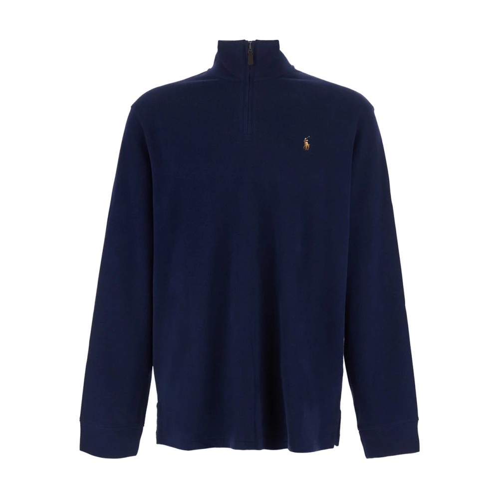 Polo Ralph Lauren Men's Blue Zip-Throughs, L, Half-Zip Sweatshirt