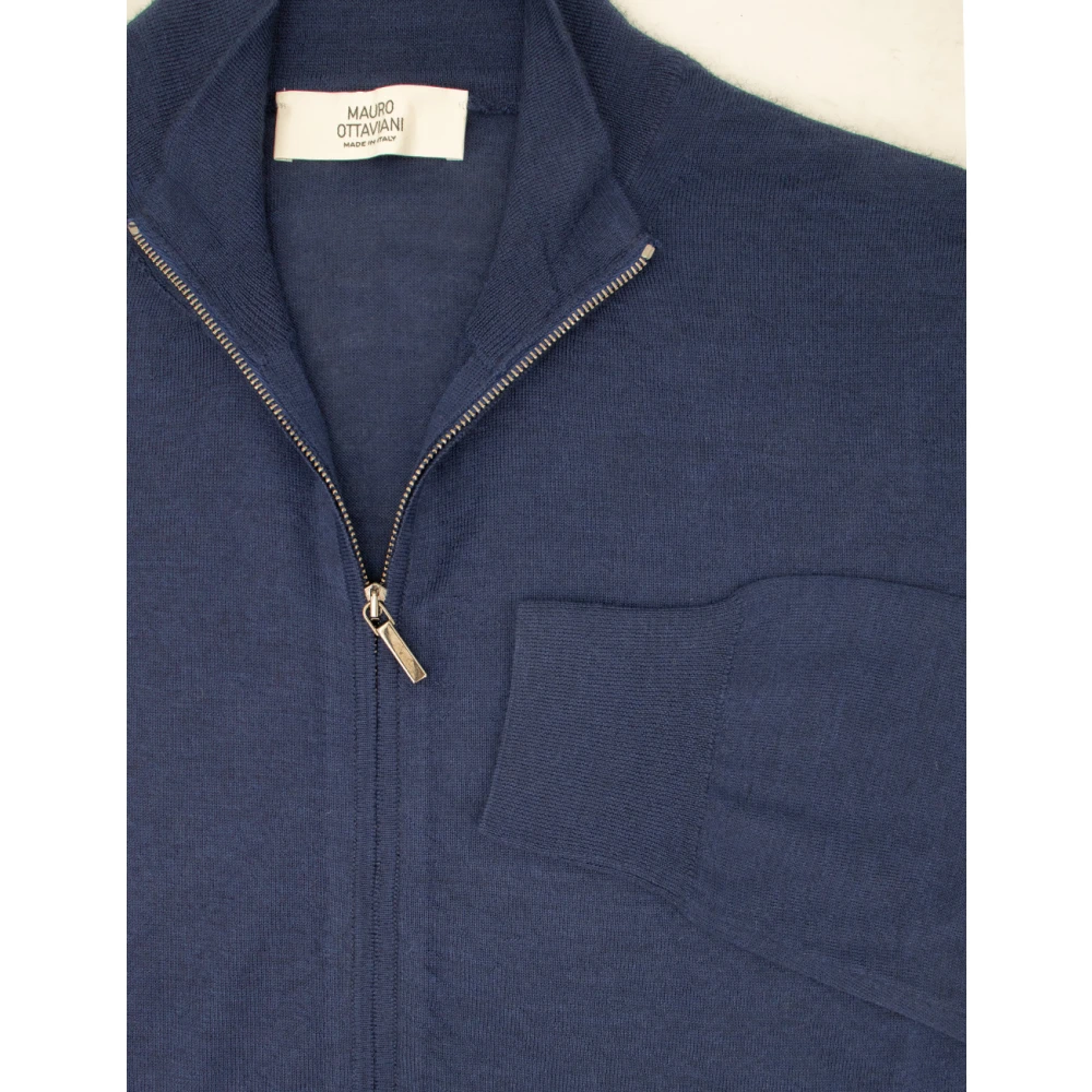 Mauro Ottaviani Zip Sweater Blue Heren