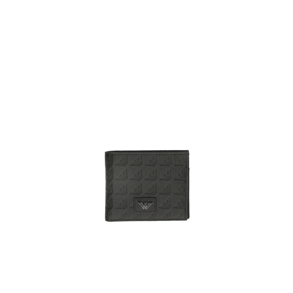 Emporio Armani Zwarte portemonnee en kaarthouder Uniek Black Heren