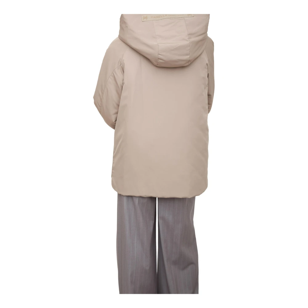 Marella Korte Gewatteerde Beige Jas Beige Dames