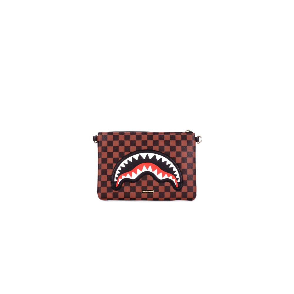 Sprayground Men's Brown Bags, One Size, Unisex Front Logo Pouch Bag