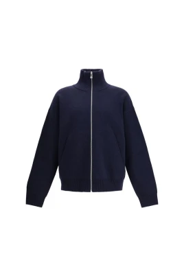 Modern Zip-Up Stickad Tröja