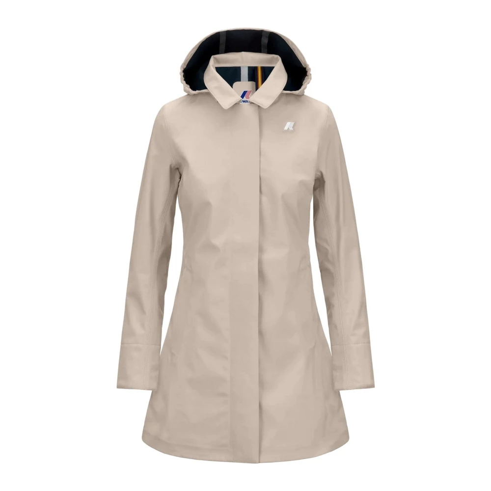 K-way Stijlvolle Polyesterjas Beige Dames