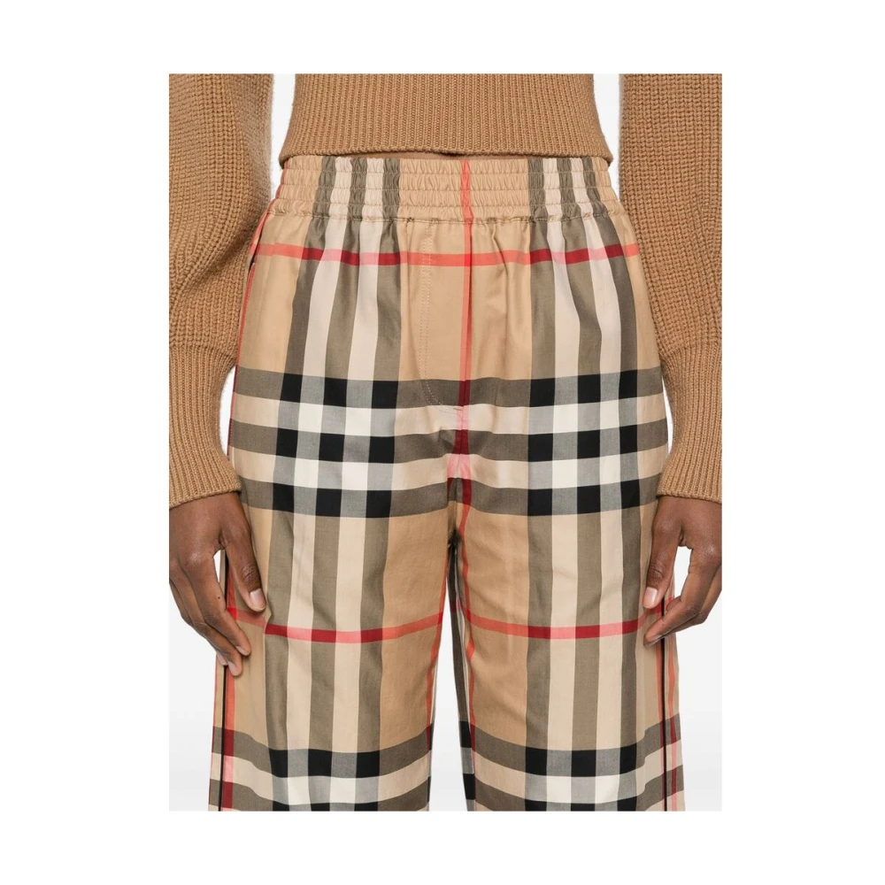 Burberry Vintage Check Wijde Broek Beige Dames