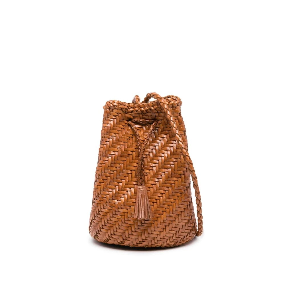 Dragon Diffusion Bruin leren schoudertas met charme Brown Dames