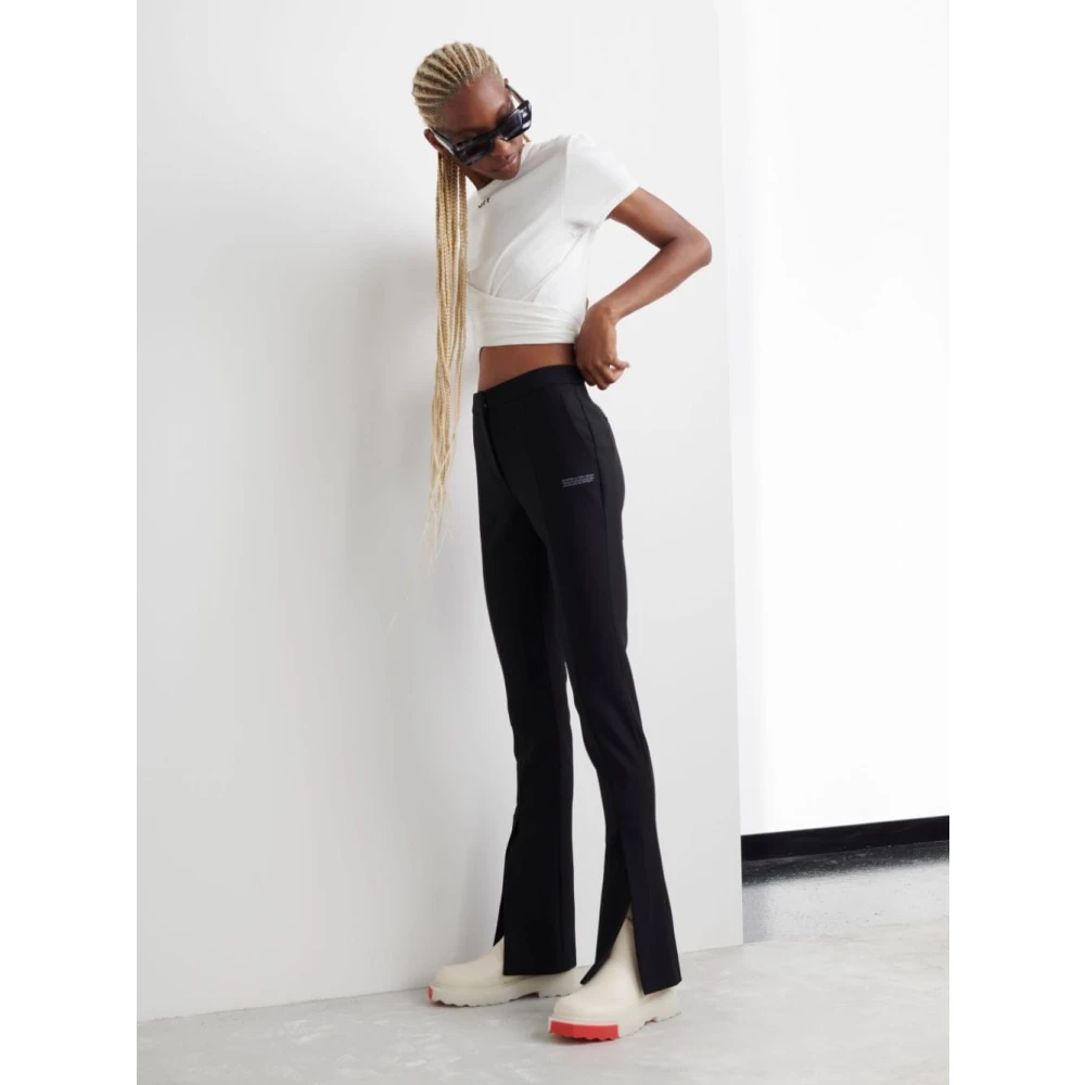 Off White Zwarte hoge taille broek Black Dames
