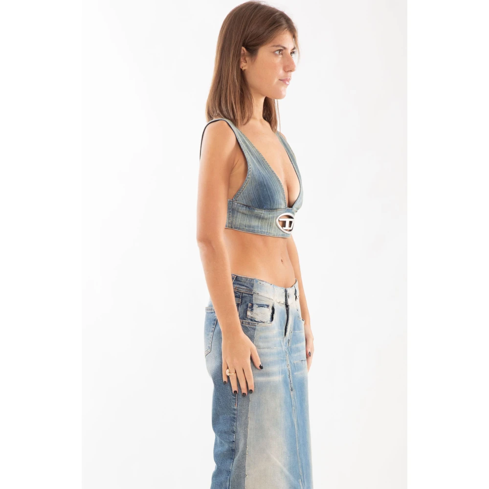 Diesel Metal Denim Top in 01 Blue Dames