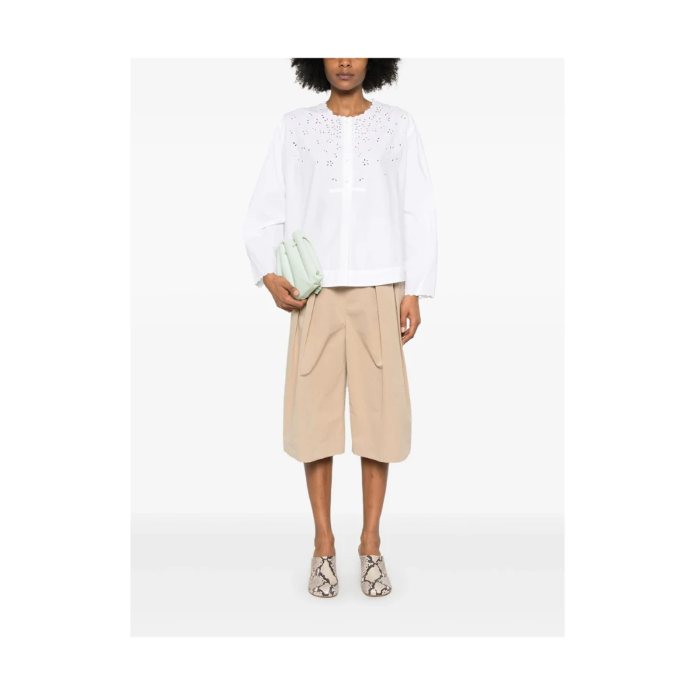 Soeur Witte Button-Up Shirt met Box Pleat White Dames