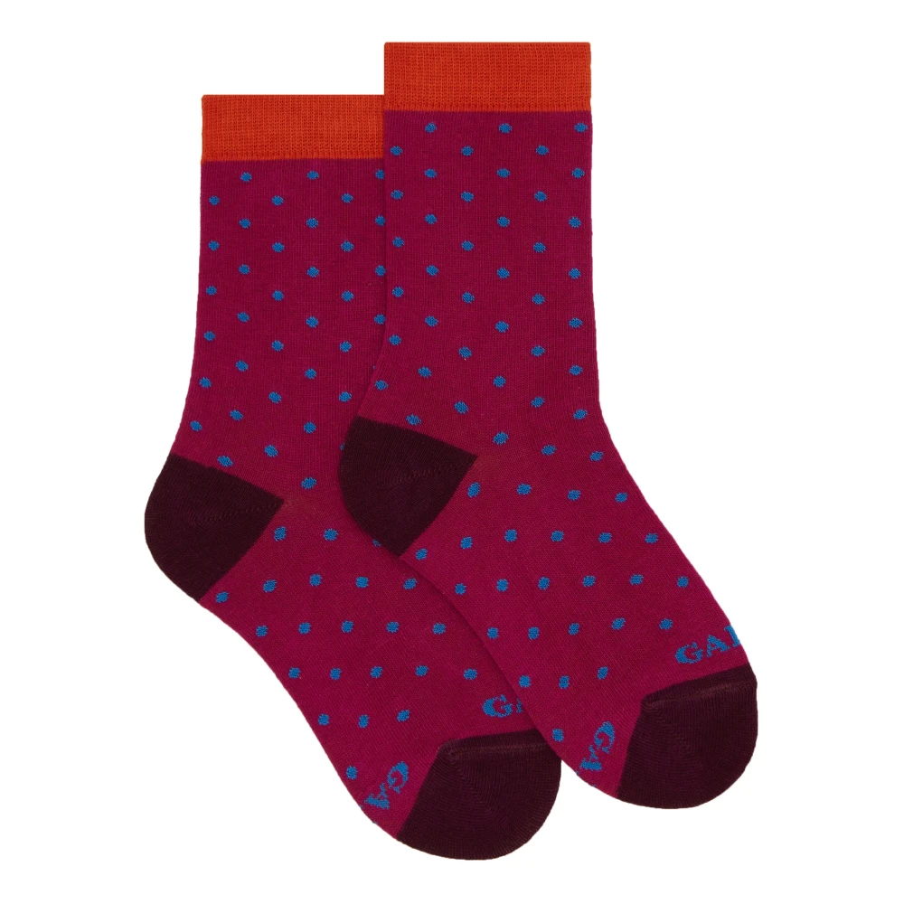 Gallo Fuchsia Polka Dot Barn Bomullsstrumpor Multicolor, Unisex