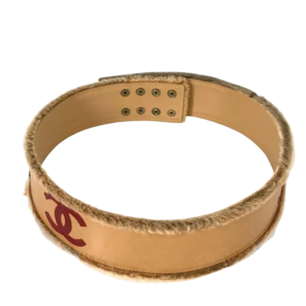 Chanel Vintage Pre-owned Leather belts Beige Dames