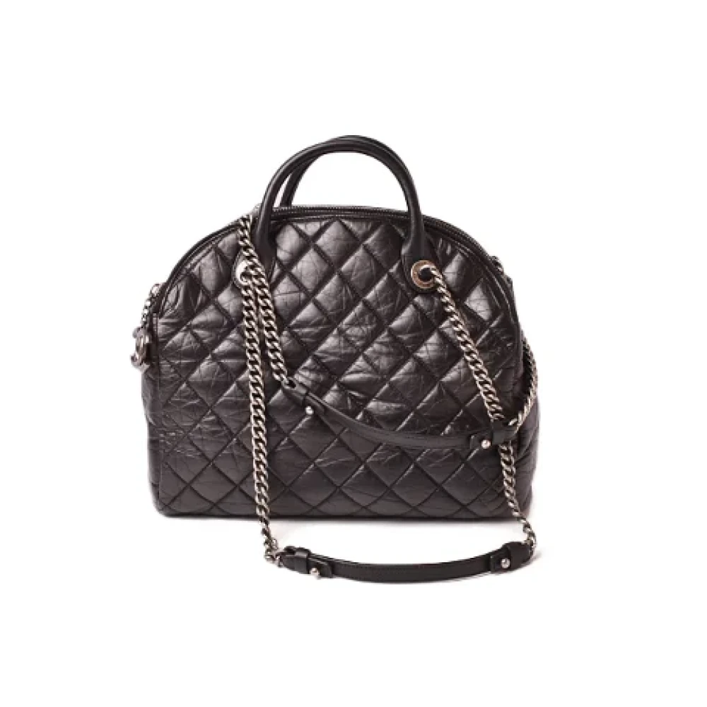 Chanel Vintage Pre-owned Leather totes Black Dames