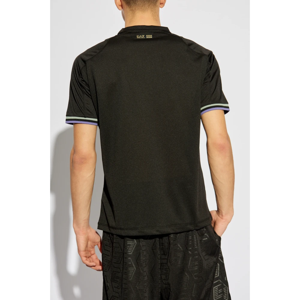 Emporio Armani EA7 T-shirt met logo Black Heren