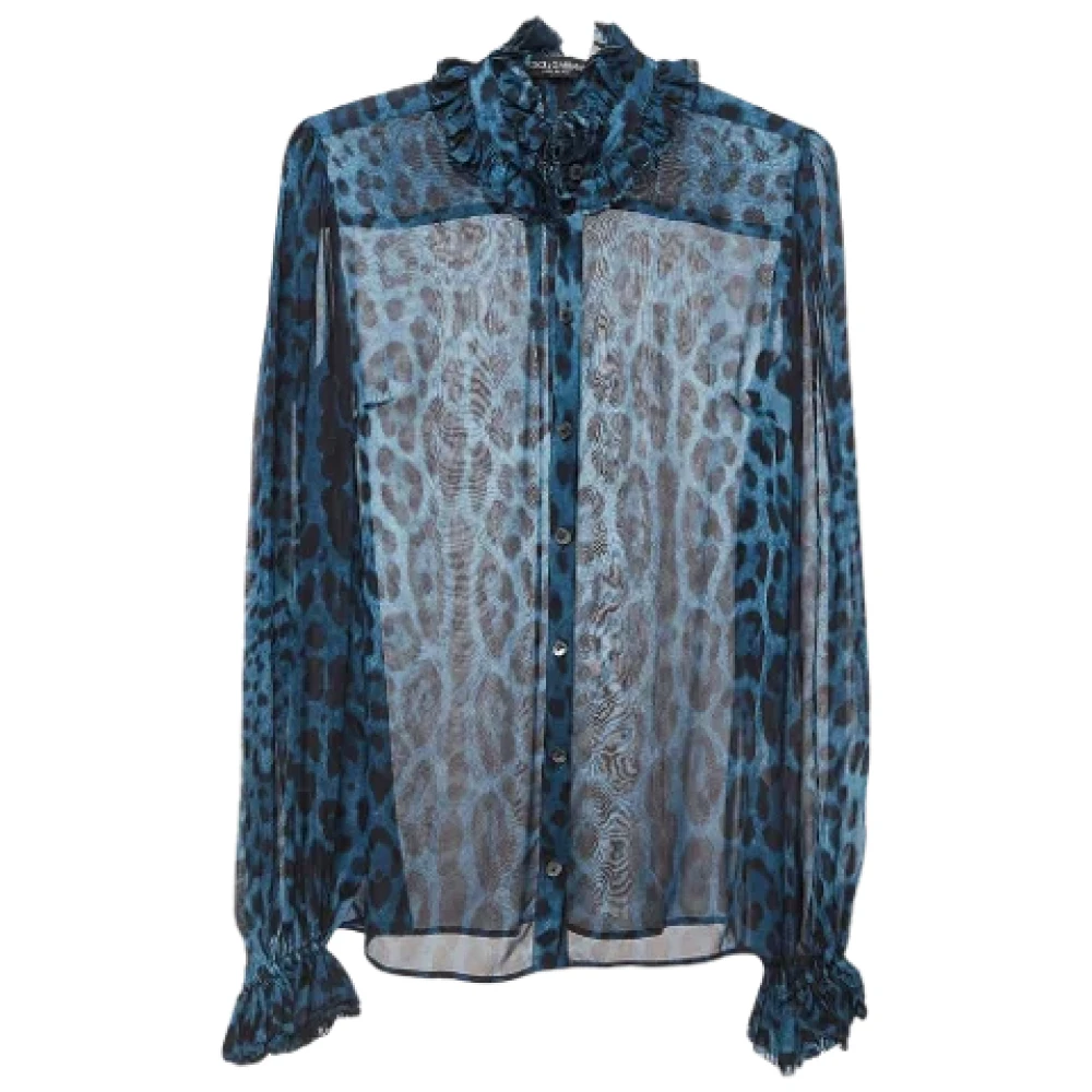 Dolce & Gabbana Pre-owned Silk tops Blue Dames