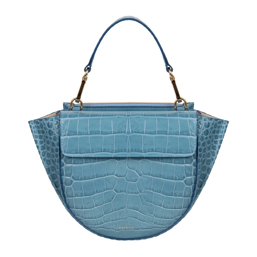 Wandler Mini Krokodil-Effect Top Handtas Blue Dames