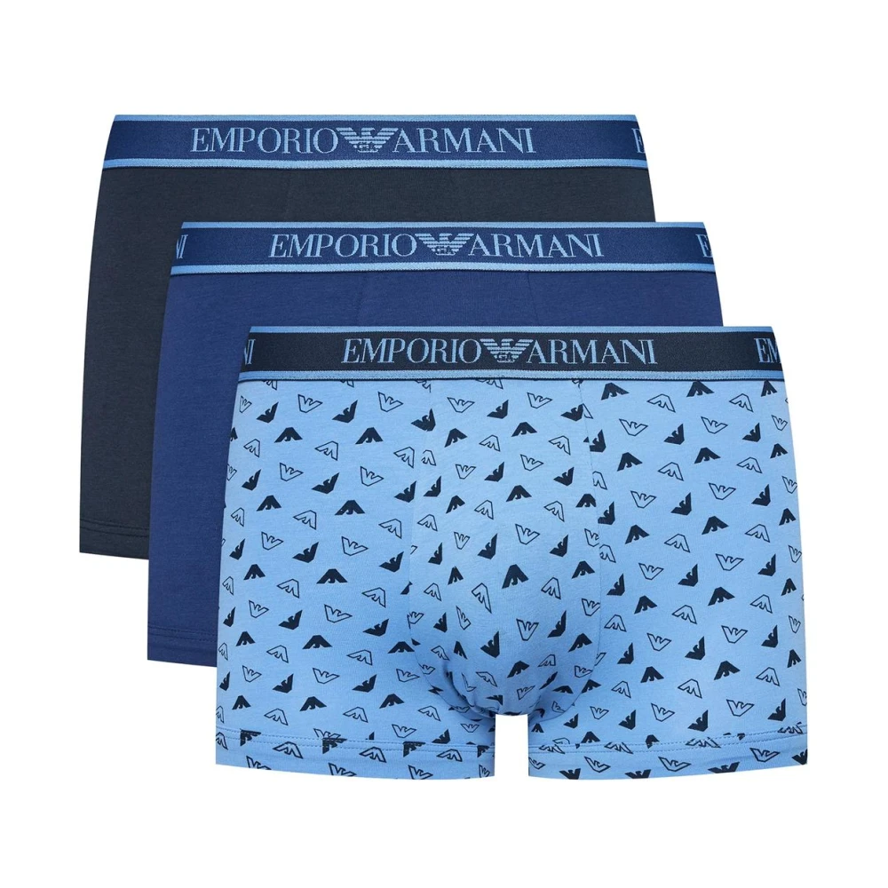 Emporio Armani Lichtblauwe Katoenen Boxershorts Blue Heren