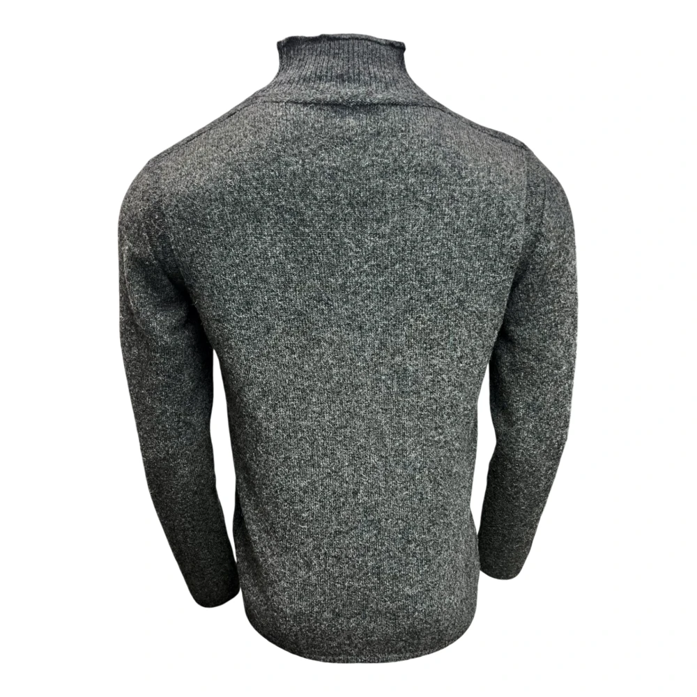 Roberto Collina Merino Baby Camel Staande Kraag Sweater Gray Heren