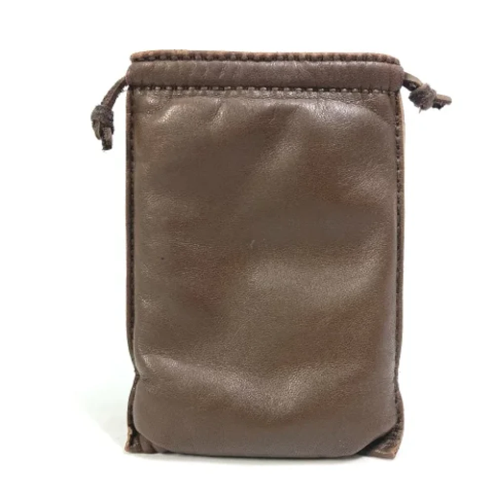 Hermès Vintage Pre-owned Leather pouches Brown Dames
