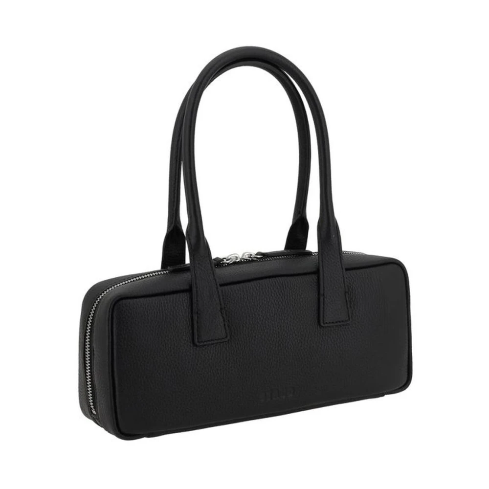 Staud Stijlvolle leren schoudertas met monogram Black Dames