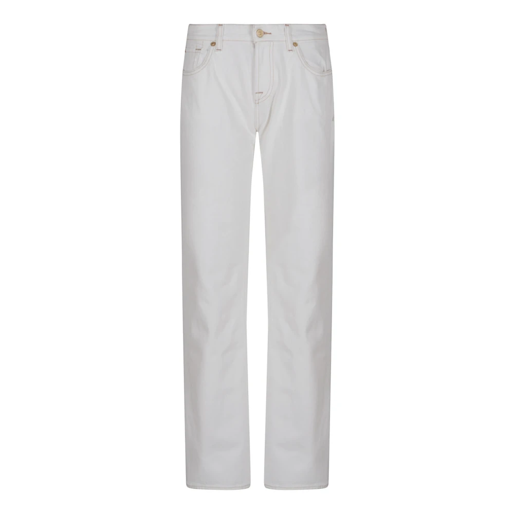 7 For All Mankind Witte Broek Verhoog Garderobe Stijl White Dames