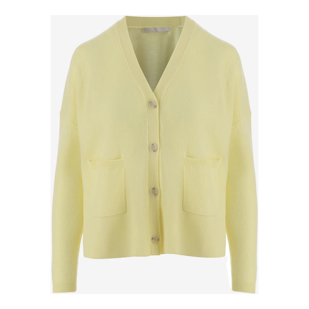 Allude Women's Yellow Wool And Cashmere Cardigan