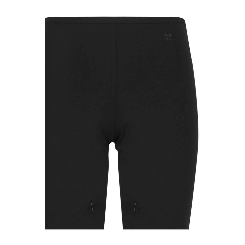 Courrèges Zwarte Flared Broek met Geborduurd Logo Black Dames