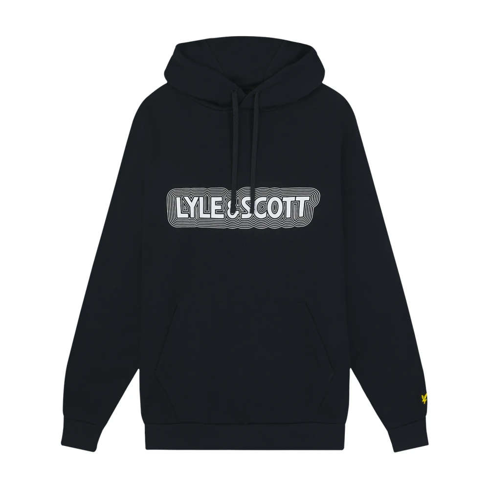 Lyle & Scott Vibrations Print Hoodie Blue Heren