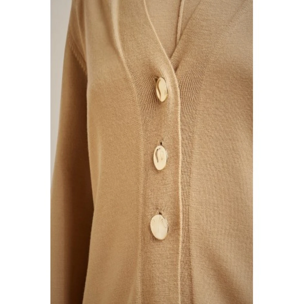 Liviana Conti Merino Wol Vest met V-Hals Beige Dames