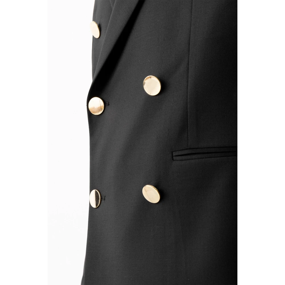 Corsinelabedoli Dubbelbreasted jassen met lans revers Black Heren