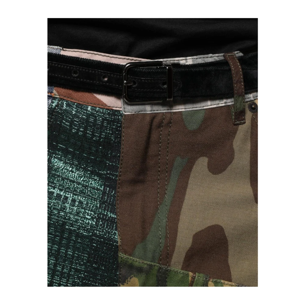 Dolce & Gabbana Multicolor Patchwork Cargo Broek Multicolor Heren