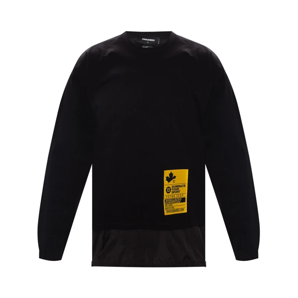 Dsquared2 Oversize Långärmad Sweatshirt för Män Black, Herr