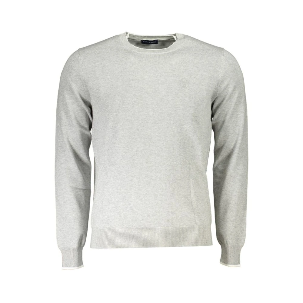 North Sails Men's Gray Cotton Sweater With Contrast Details