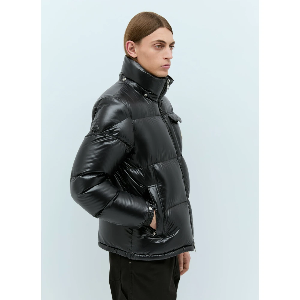 Moncler Gewatteerde korte donsjas met capuchon Black Heren