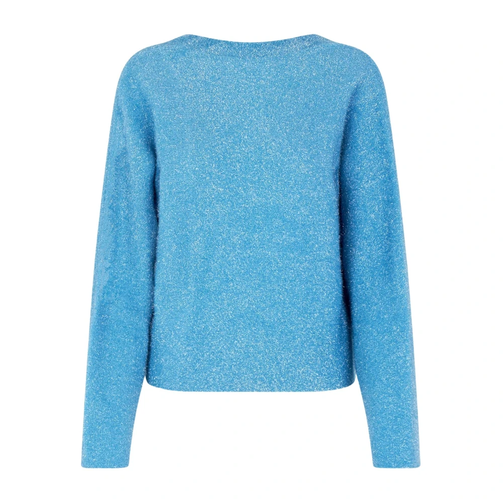Stine Goya Blue Round-Neck Knitwear, Female, M, Minimalist Knit Jumper