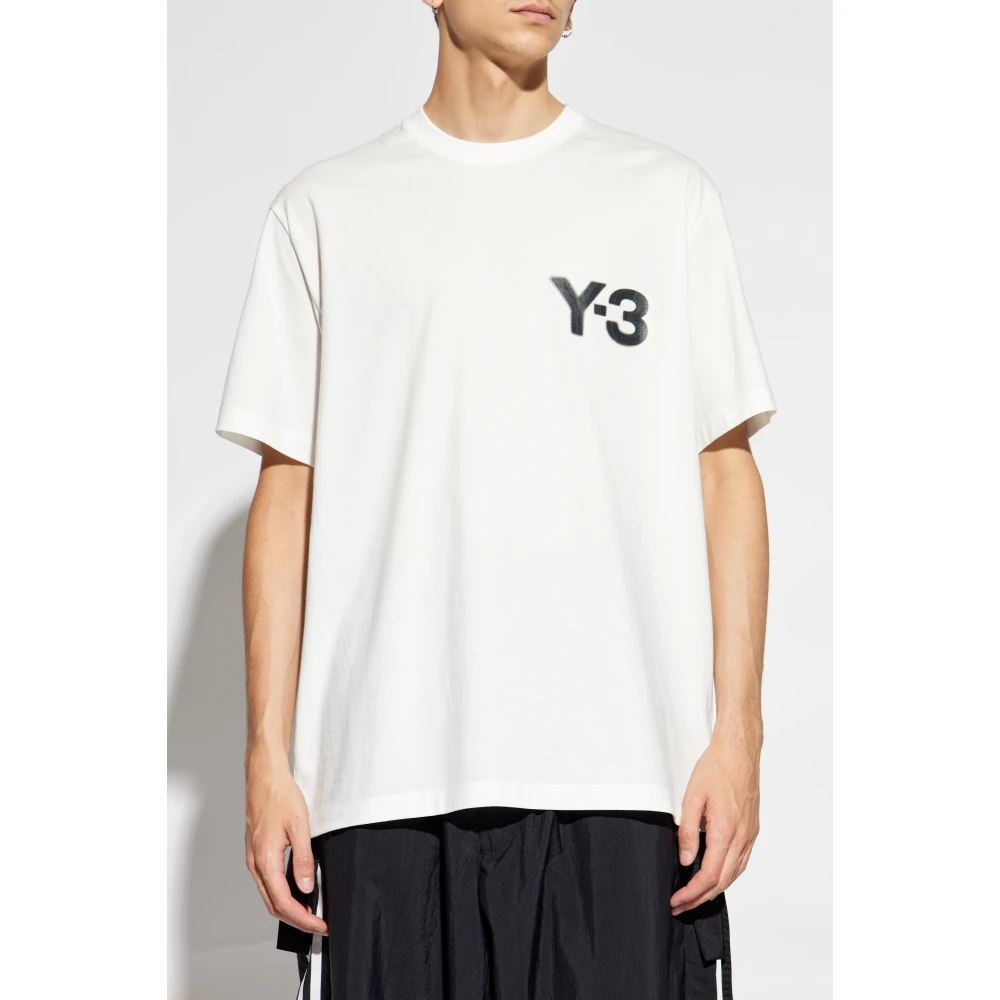 Y-3 T-shirt met bedrukt logo White Heren