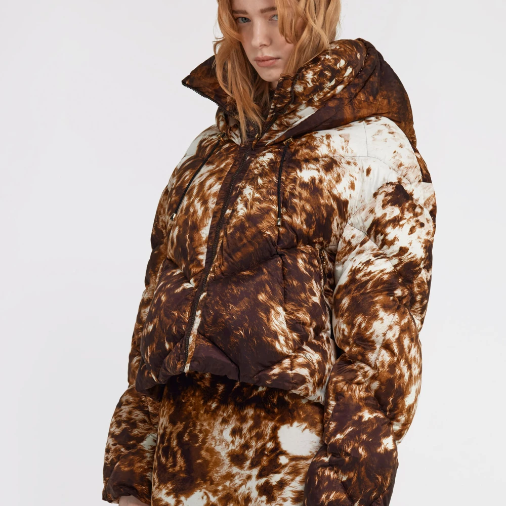 Roberto Cavalli Appaloosa Print Puffer Jas Brown Dames