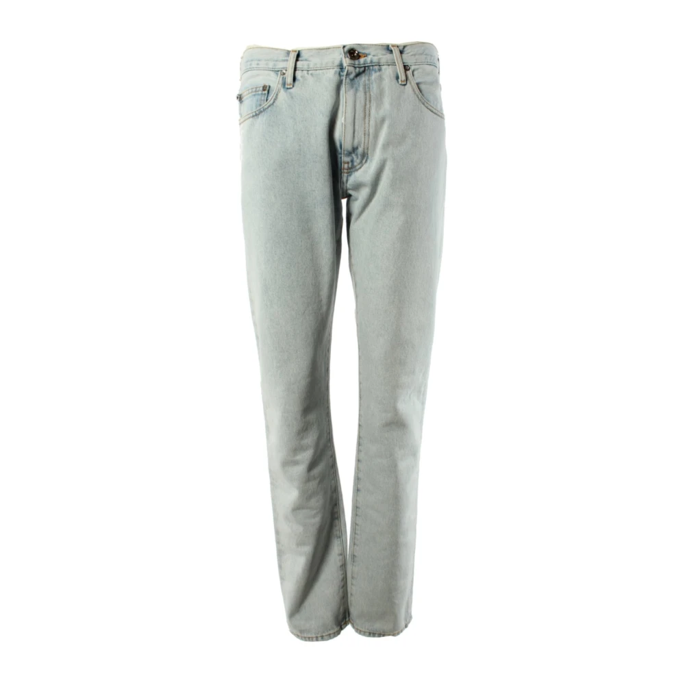 Off White Men's Blue/White Slim Jeans With Single Arrow