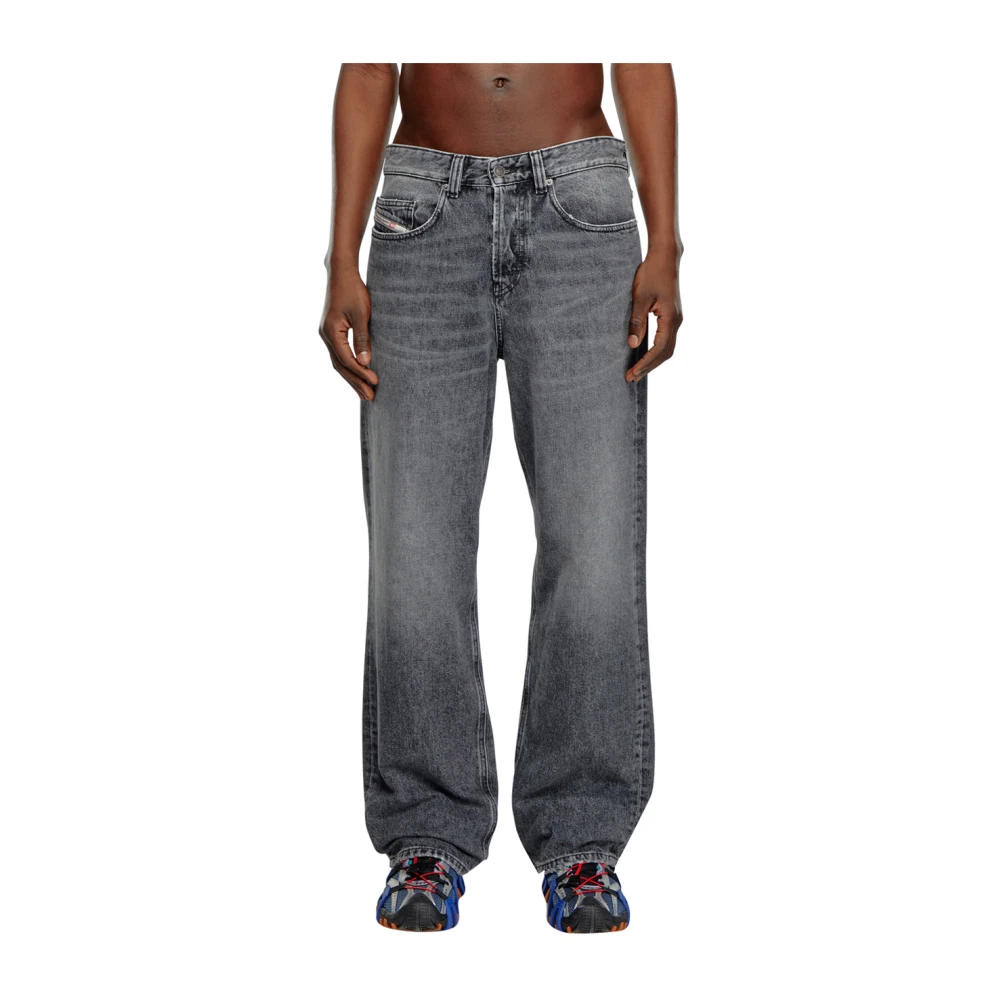 Diesel Zwarte D-Macro Straight Jeans met Adelaar Black Heren