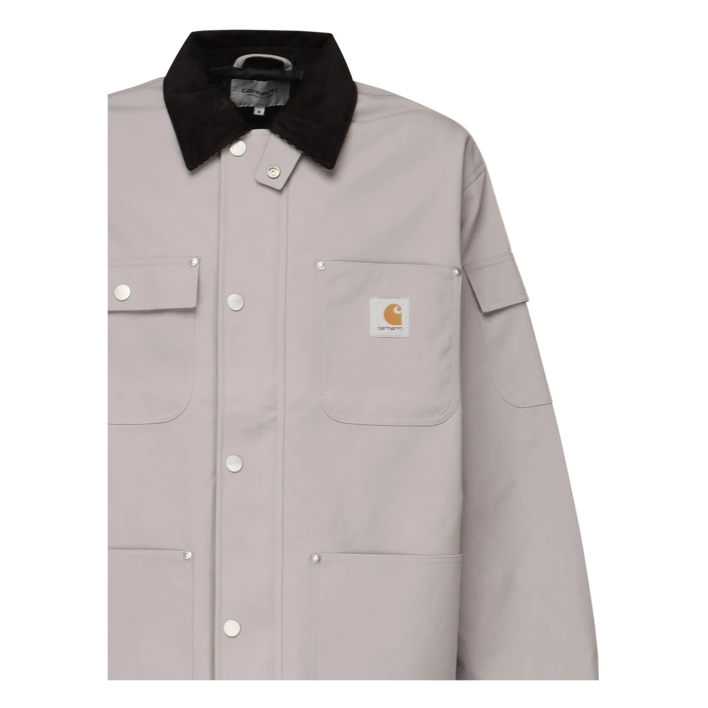 Carhartt WIP Waterdichte Grijze Jassen met Fluweel Kraag Gray Heren