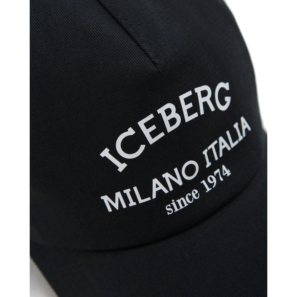 Iceberg Baseballpet met logo Black Heren