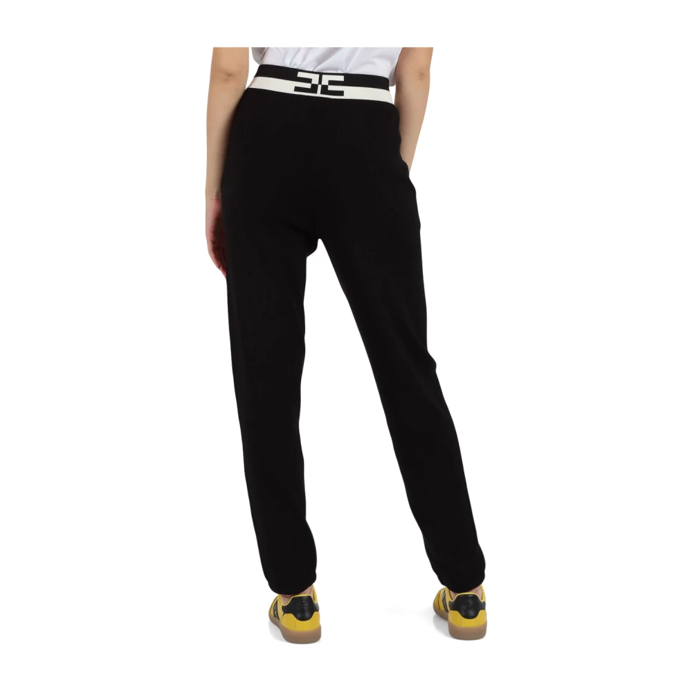 Elisabetta Franchi Sportieve Viscose Blend Leggings Black Dames