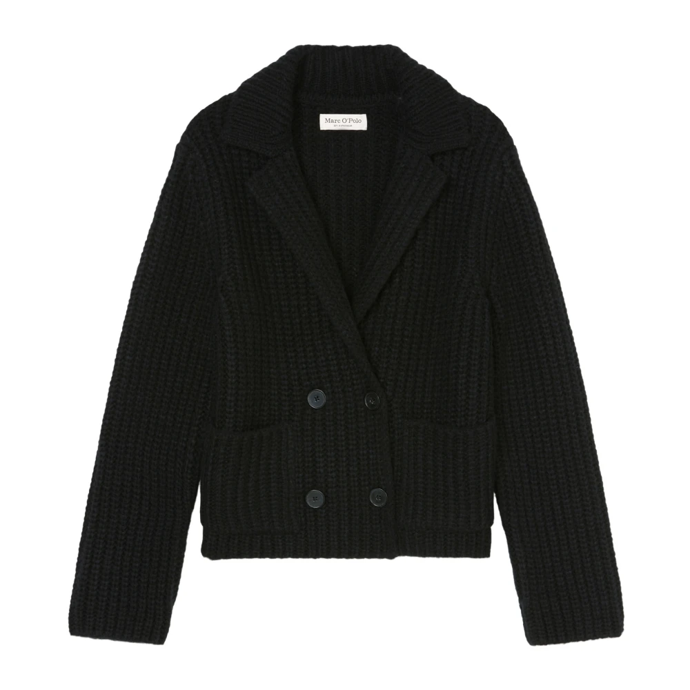 Marc O'Polo Chunky lapel cardigan relaxed Blue Dames