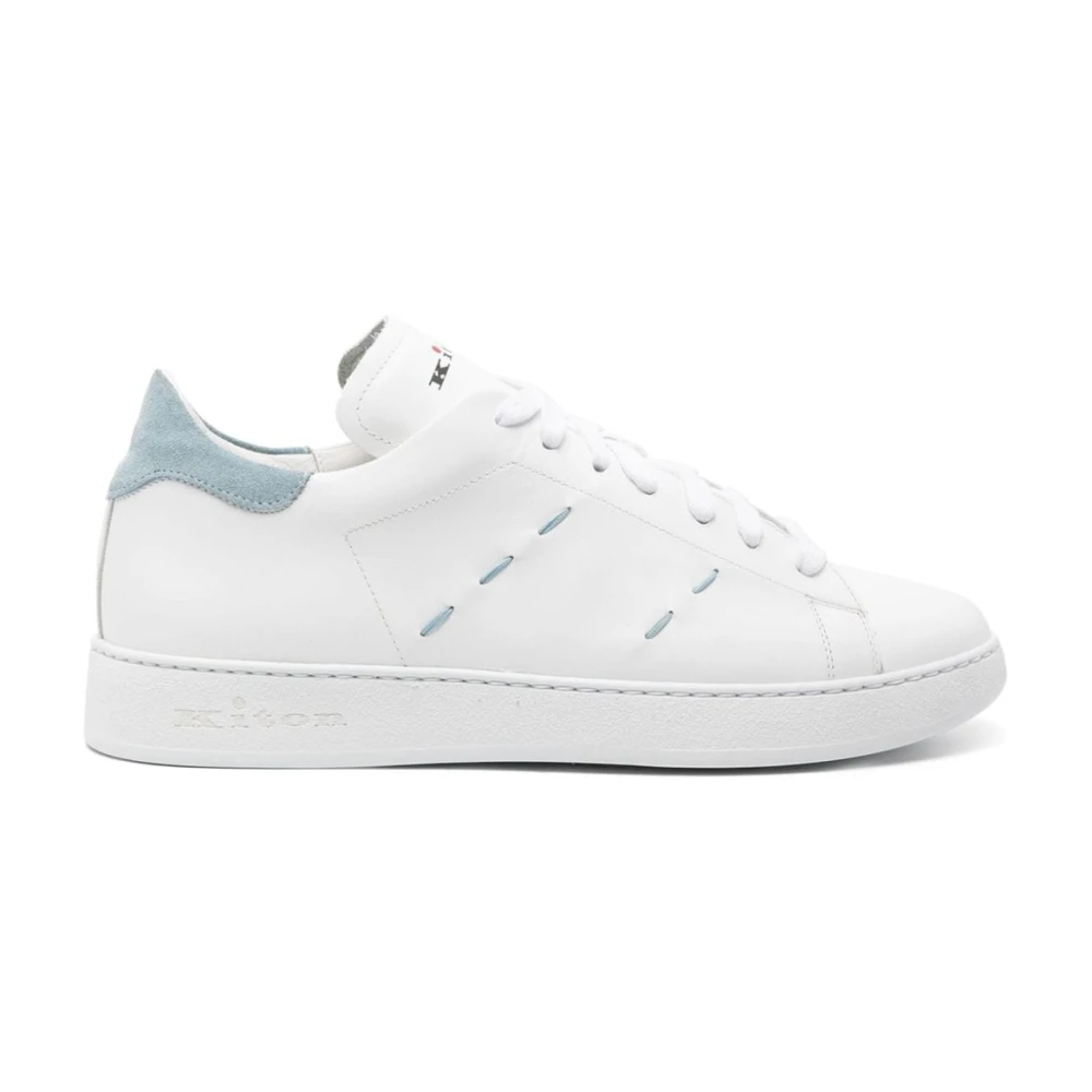 Kiton Witte Sneakers met Decoratieve Stiksels Heren Schoenen