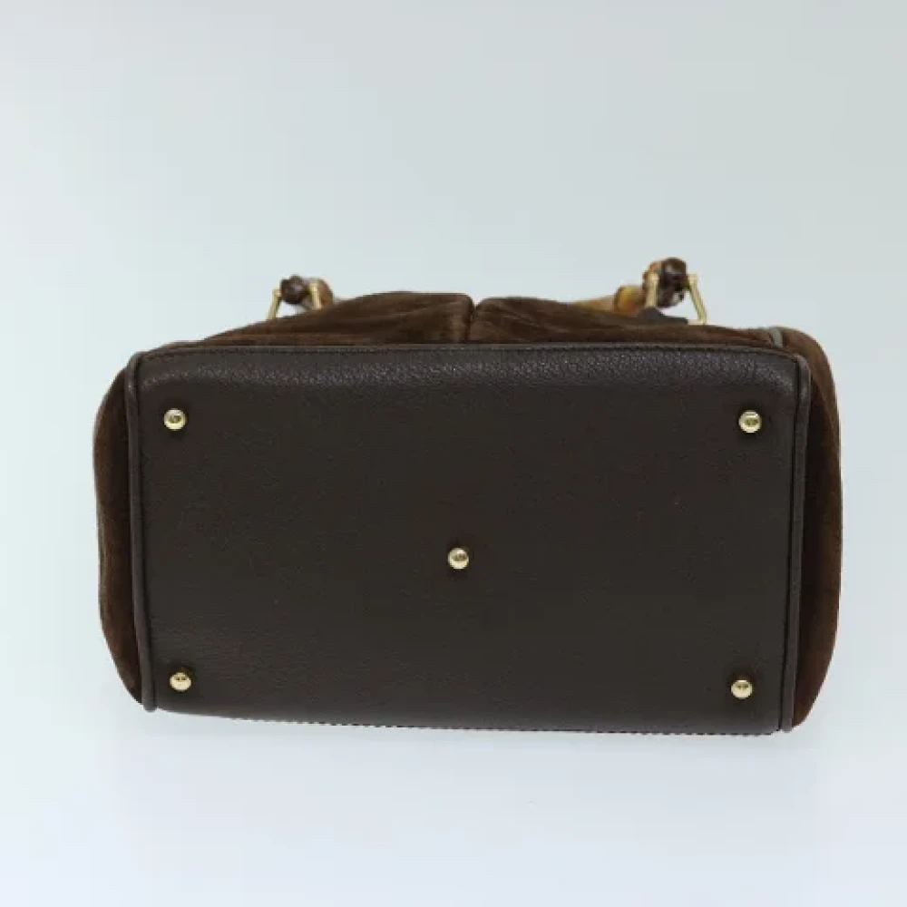 Gucci Vintage Pre-owned Suede handbags Brown Dames