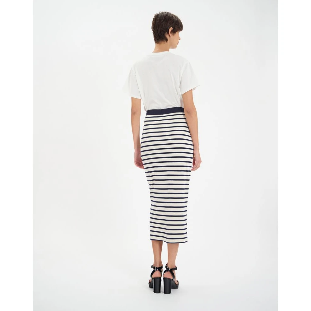 Ines De La Fressange Paris Blandine rok in marineblauw katoen Blue Dames