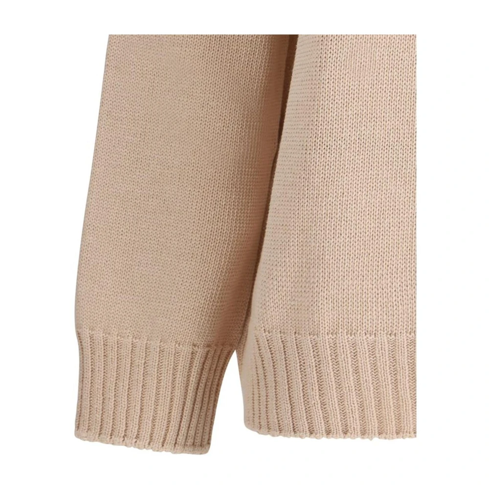 Fabiana Filippi Gebreide Katoenen Trui Schone Silhouet Beige Dames