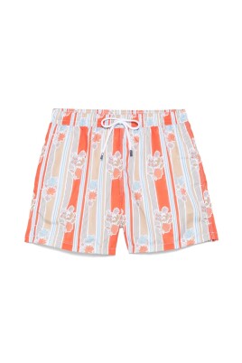 orange-striped-floral-swim-shorts