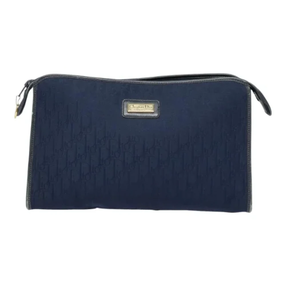 Dior Vintage Pre-owned Canvas clutches Blue Dames
