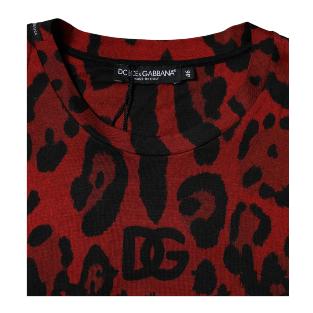 Dolce & Gabbana Luipaardprint Korte Mouw T-shirt Multicolor Heren
