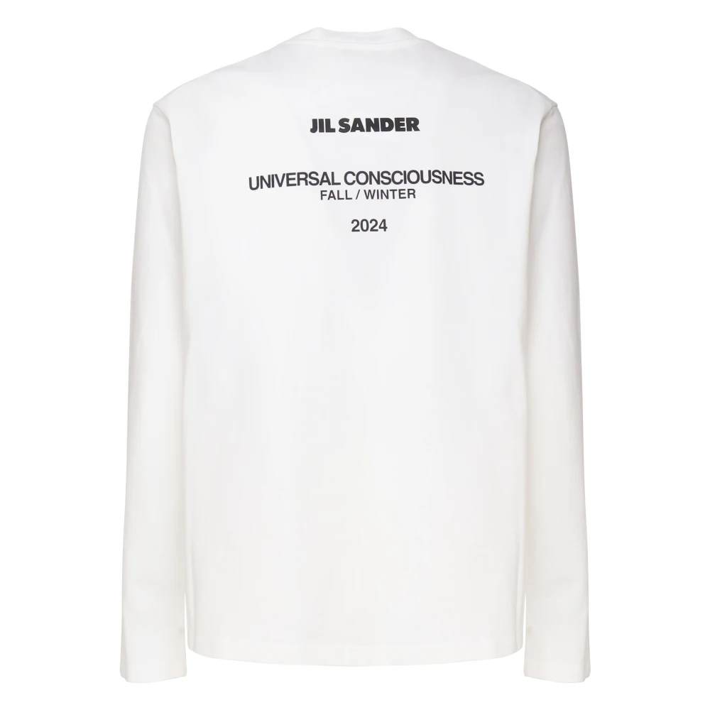 Jil Sander Witte Katoenen T-shirt met Lange Mouwen White Heren