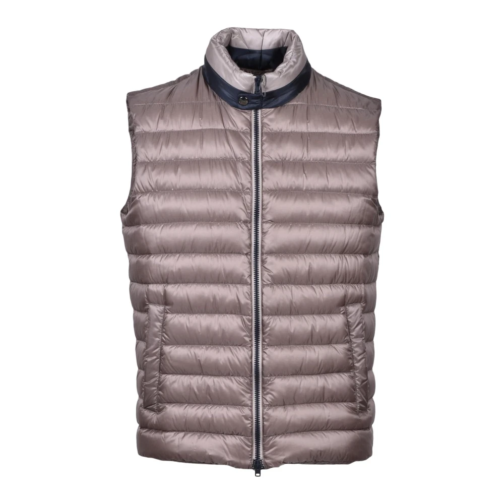 Herno Puffer Vest med Nylon Skal Beige, Herr